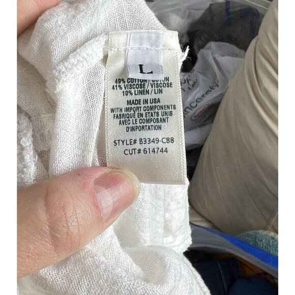 Bella Dahl Side Slit Beach Pant in White Size Large Linen Blend Women’s - Picture 7 of 8